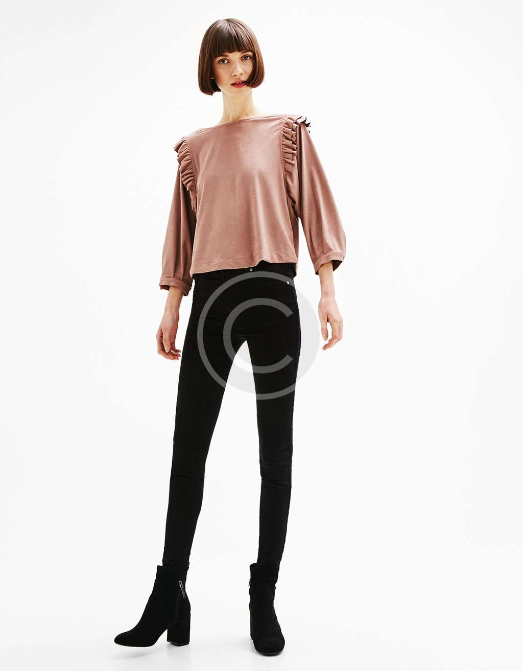 Pleated Blouse With Flared Sleeve - Image 2